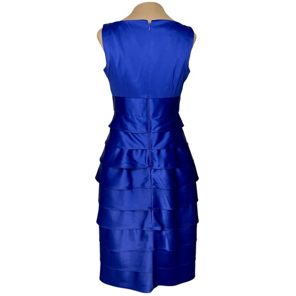 London Times Royal Blue Layered Bodycon Cocktail Dress - Picture 5 of 7